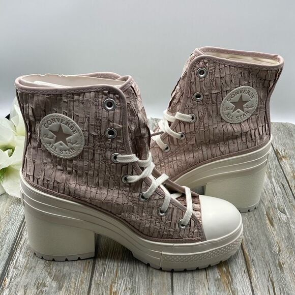 Converse Chuck 70 De Luxe Heel Hightop Satin Boots Shoes SneakersSize 7.5 - Picture 5 of 16